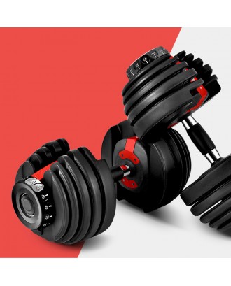 Red Black Adjustable Dumbbell Set 52.5Lb 24Kg For Buy Weights Gym Equipment Fitness Dumbbells Set