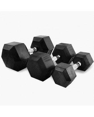 New Strength Training Fitness Men's Round Head Rubber Dumbbells Rubber Hexagonal Dumbbells Custom Dumbbell Rack