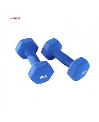 Custom LOGO hot selling cast iron dumbbell indoor women dedicated small rubber hexagonal dumbbell set