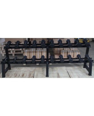 Buy Home Dumbbell Fitness Rack Unique Design Hot Selling Fitness Black Two Tier Dumbbell Kettlebell Rack