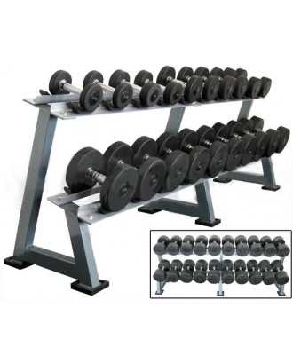 Buy Home Dumbbell Fitness Rack Unique Design Hot Selling Fitness Black Two Tier Dumbbell Kettlebell Rack