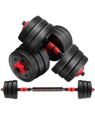 adjustable dumbbell 2 In 1 Dumbbell Barbell Set 10 Kg 15 Kg 20 Kg 30 Kg 40 Kg With Handle And Connector