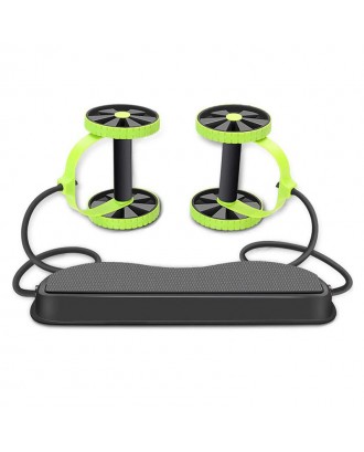 Multifunctional Double wheel Ab Wheel Silent Pull Rope Fitness Wheel Abdominal Waist Slimming Equipment Abdominal Exerciser 910g