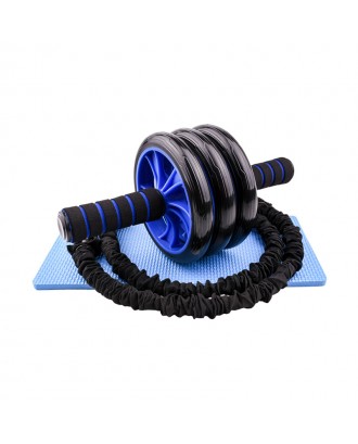 Durable Quality Triple Ab Wheel Roller With Resistance Bands Abdominal Gym Wheel Set Exercise Wheel