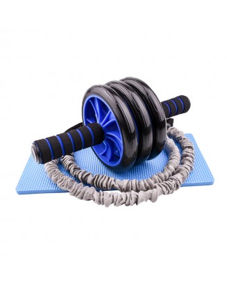 Durable Quality Triple Ab Wheel Roller With Resistance Bands Abdominal Gym Wheel Set Exercise Wheel