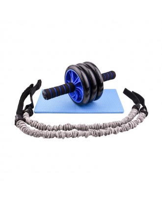 Durable Quality Triple Ab Wheel Roller With Resistance Bands Abdominal Gym Wheel Set Exercise Wheel