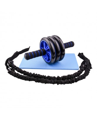 Durable Quality Triple Ab Wheel Roller With Resistance Bands Abdominal Gym Wheel Set Exercise Wheel